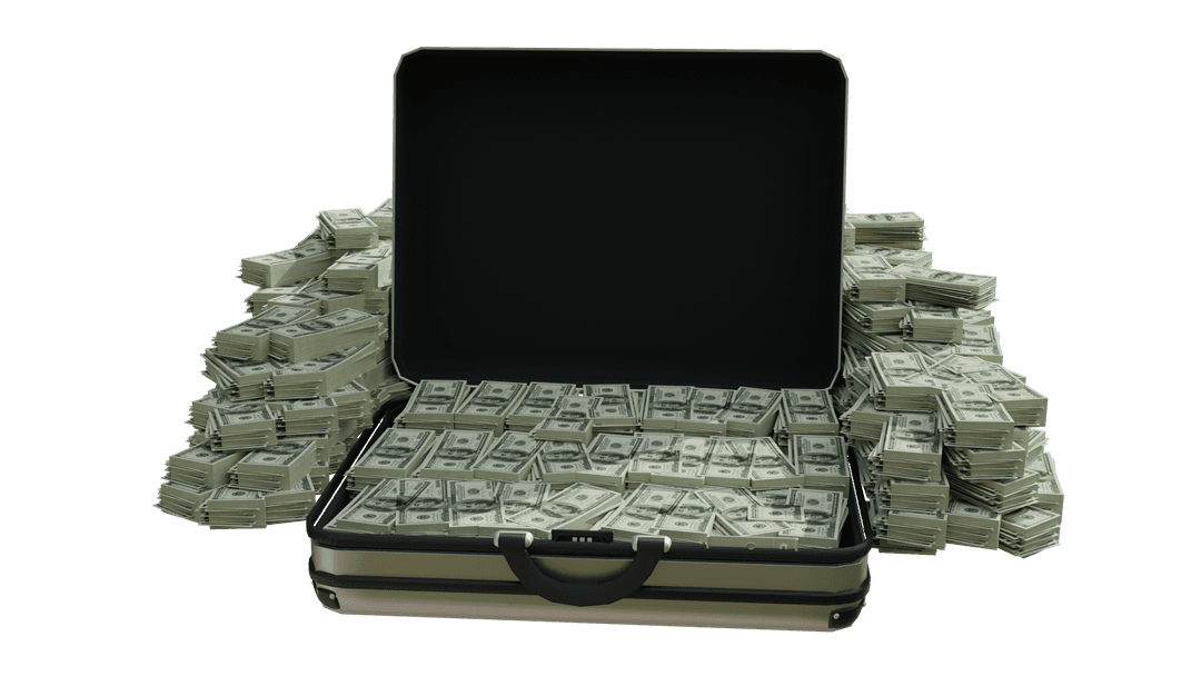 Большой чемодан баксов